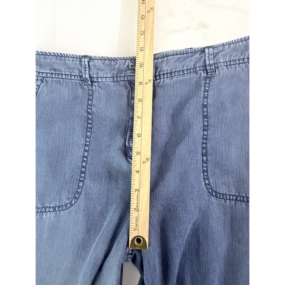 John Mark Wide Leg Pants Womens 6 (31x28) Blue Chambray Lightweight Coastal - Picture 7 of 10